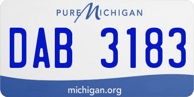 MI license plate DAB3183