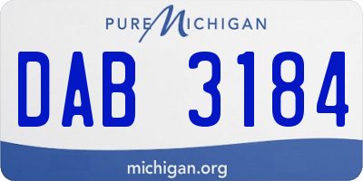 MI license plate DAB3184