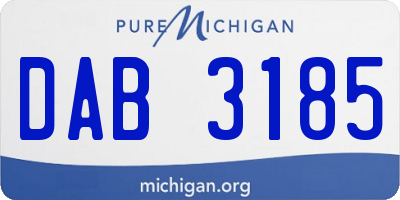 MI license plate DAB3185