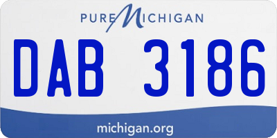 MI license plate DAB3186