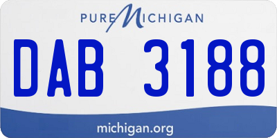 MI license plate DAB3188