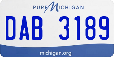 MI license plate DAB3189