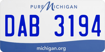 MI license plate DAB3194