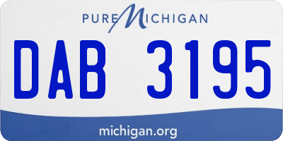 MI license plate DAB3195