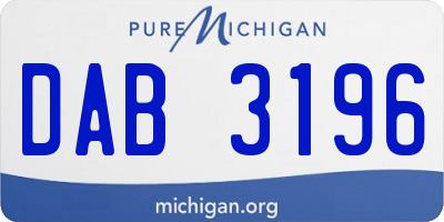 MI license plate DAB3196