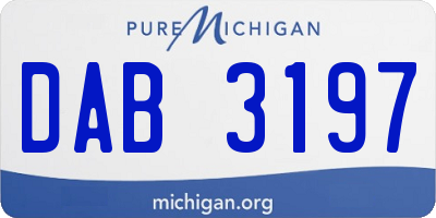 MI license plate DAB3197