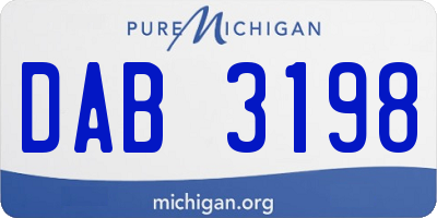 MI license plate DAB3198