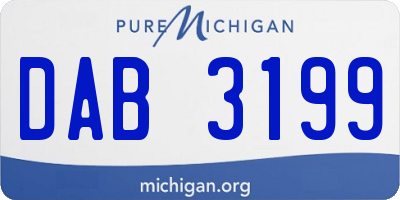 MI license plate DAB3199