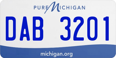 MI license plate DAB3201