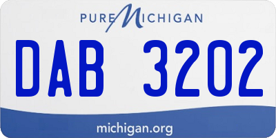 MI license plate DAB3202