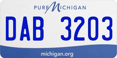 MI license plate DAB3203