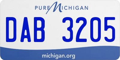 MI license plate DAB3205