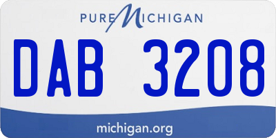 MI license plate DAB3208