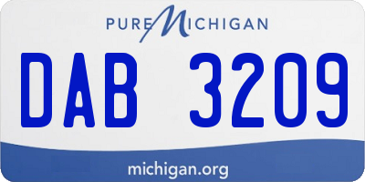 MI license plate DAB3209