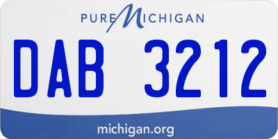 MI license plate DAB3212