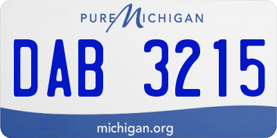 MI license plate DAB3215