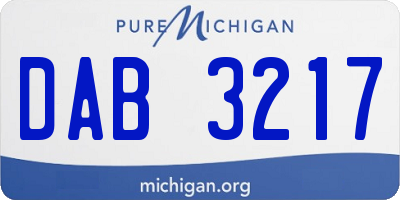 MI license plate DAB3217