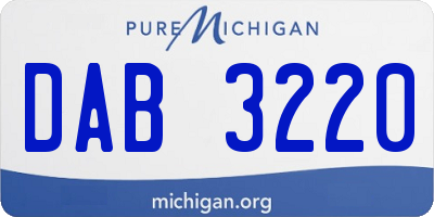 MI license plate DAB3220