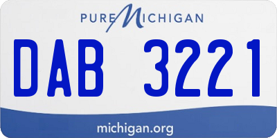 MI license plate DAB3221