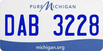MI license plate DAB3228