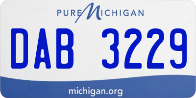 MI license plate DAB3229