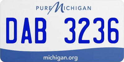 MI license plate DAB3236