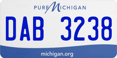 MI license plate DAB3238