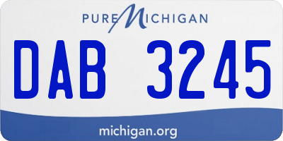 MI license plate DAB3245
