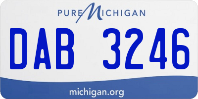 MI license plate DAB3246