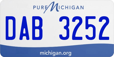MI license plate DAB3252