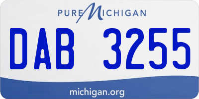 MI license plate DAB3255