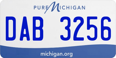 MI license plate DAB3256