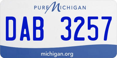 MI license plate DAB3257