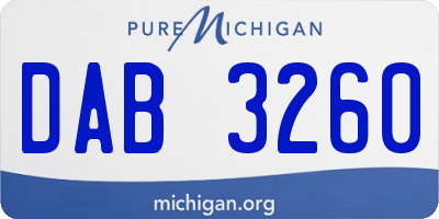 MI license plate DAB3260