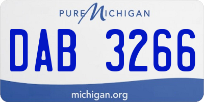 MI license plate DAB3266