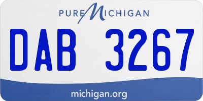 MI license plate DAB3267