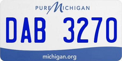 MI license plate DAB3270