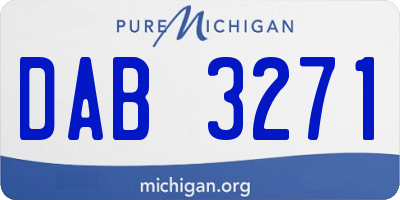MI license plate DAB3271
