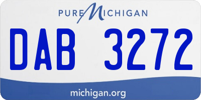 MI license plate DAB3272