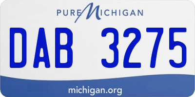 MI license plate DAB3275