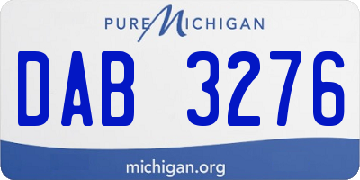 MI license plate DAB3276