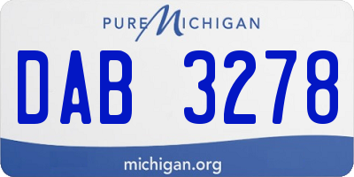 MI license plate DAB3278