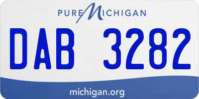 MI license plate DAB3282