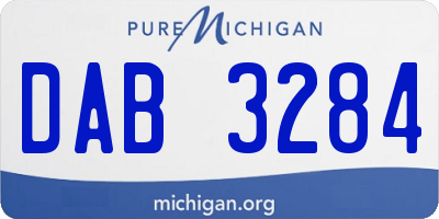 MI license plate DAB3284