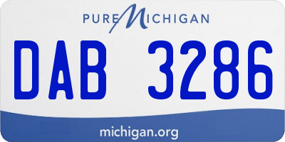 MI license plate DAB3286