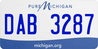 MI license plate DAB3287