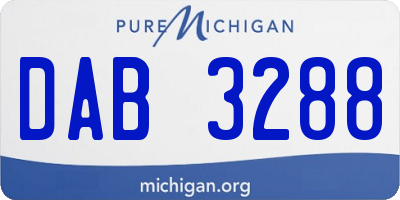 MI license plate DAB3288