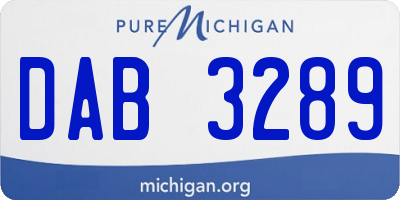 MI license plate DAB3289