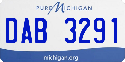 MI license plate DAB3291
