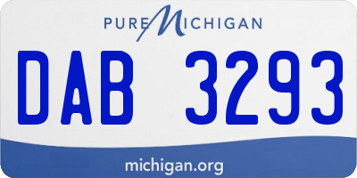 MI license plate DAB3293
